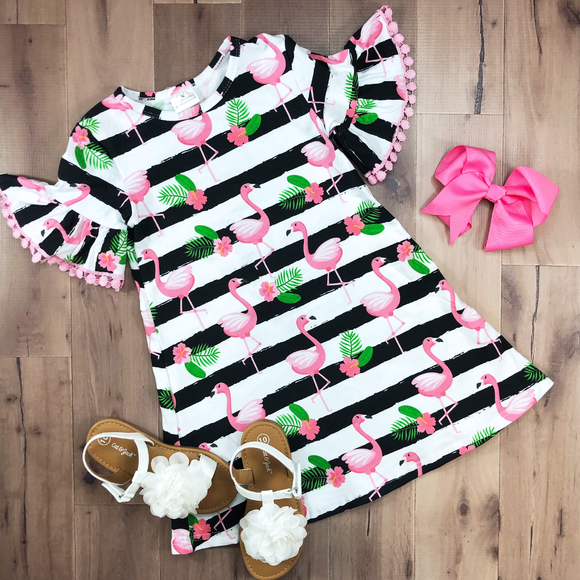 Flamingo Stripe Dress